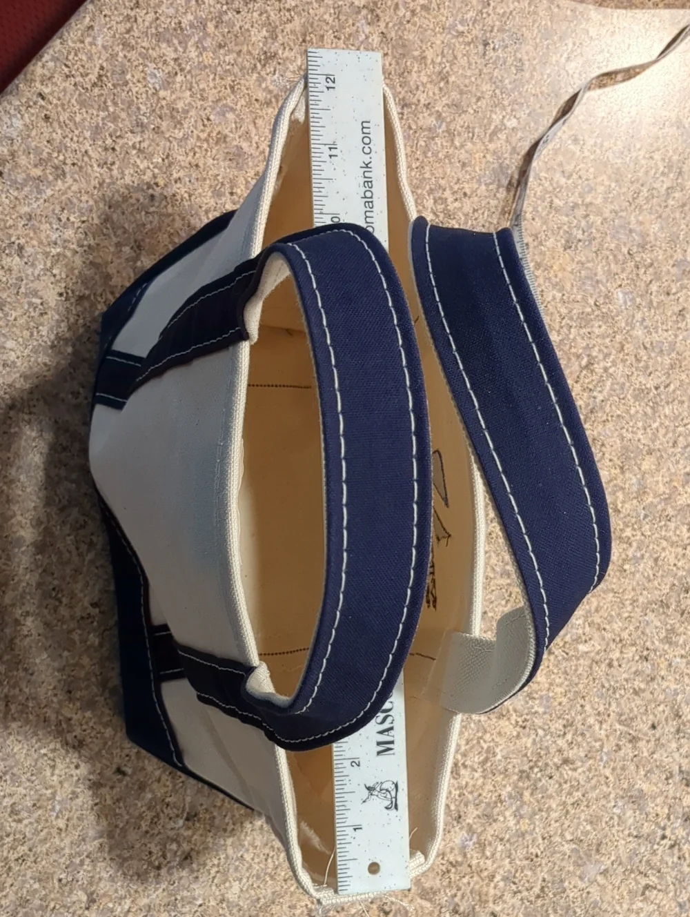 LL Bean Boat and Tote Small Open Top Navy Blue Vitalius Real Estate Logo